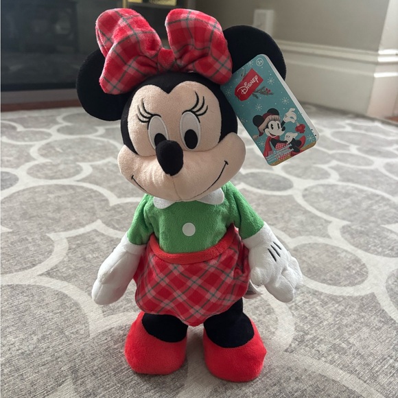 Disney Minnie Mouse Festive Plush - Red, Green, Black - Picture 1 of 5